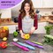 nuovva Kitchen Knife Set with Colour Coding 5 Piece Coloured Knives Set Stainless Steel